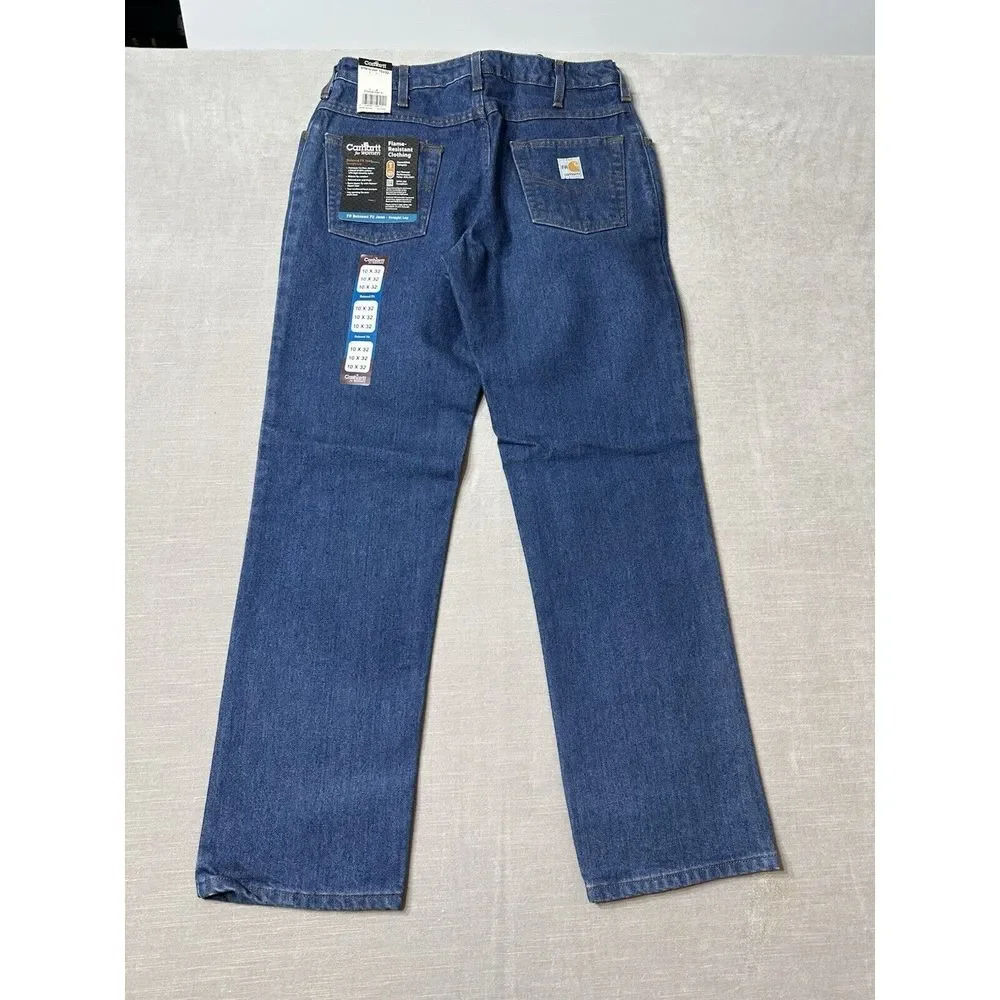 NWTS Carhartt WFRB 160 DNM Flame Resistant‎ FR Jeans Relaxed Fit Women's 10x32 - Picture 8 of 8